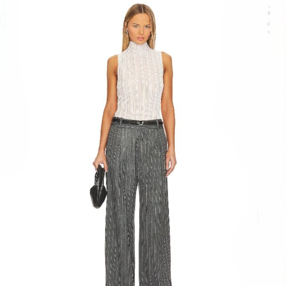 House of Harlow 1960 | Ribbed Tank Tunic‎ Mint Green/White Striped | SZ XL Women - Picture 11 of 13